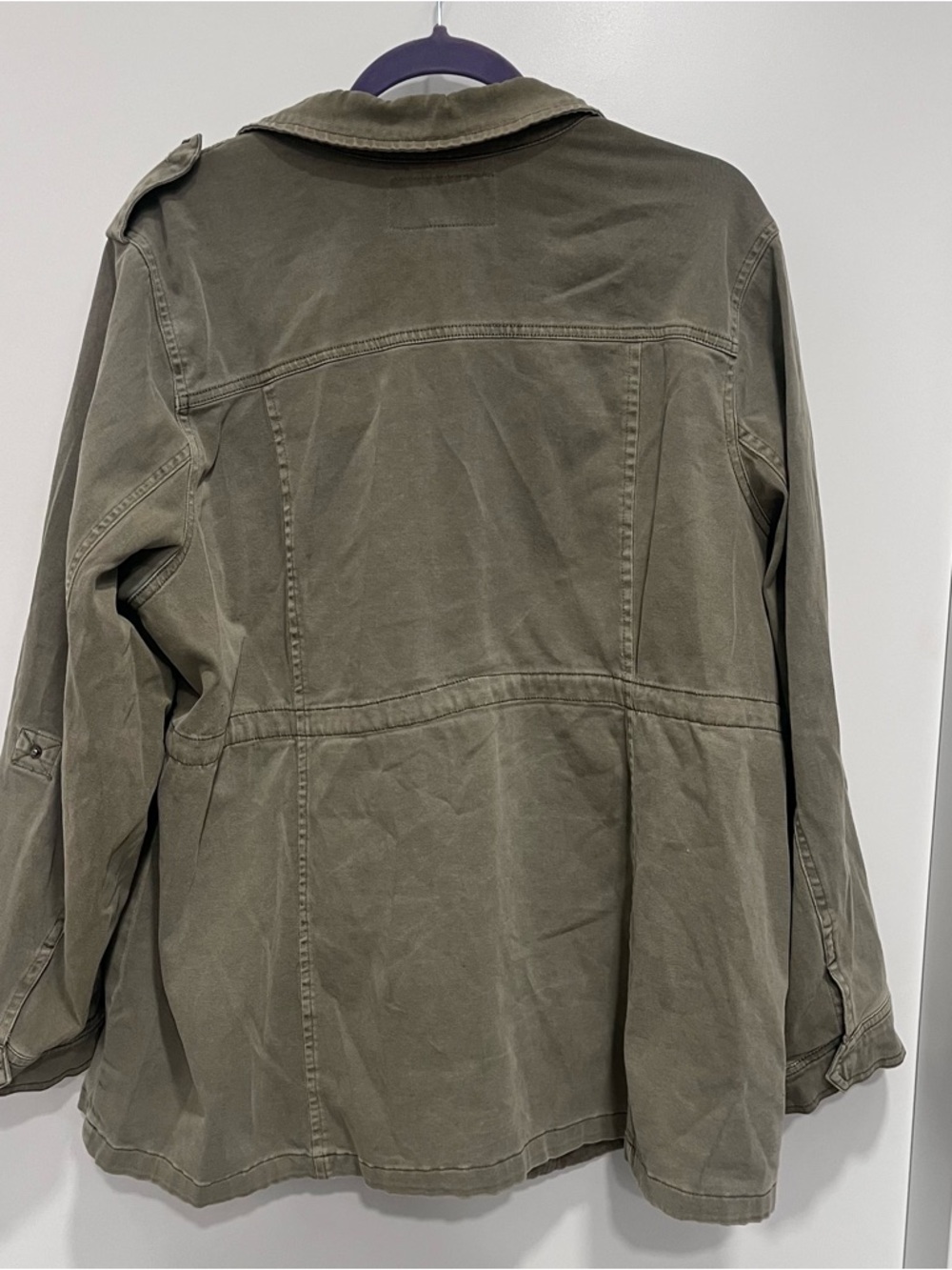 Torrid Olive Green Peplum Utility military twill button up jacket plus size 1X - Picture 6 of 6